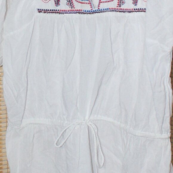 Earhbound Trading Co. Embroidered Short-Sleeve Woven Peasant Blouse - Picture 3 of 5